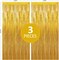 3-Pack Gold Foil Fringe Curtains 3.3x9.9ft Birthday Party Backdrop Decorations